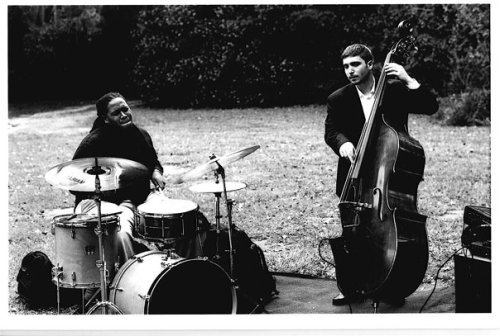 (L to R) Jamison Ross and Nadav Spigelman. The very photoshoot where I captured the Hardbop llama logo, Jamison performed outside (in the cold) with Nadav and FSU faculty pianist Bill Peterson.